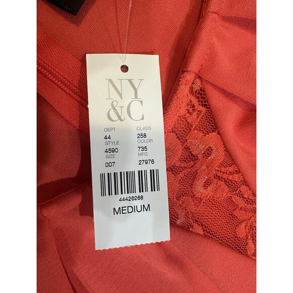 NWT New York & Company Red Lace Peplum Holiday Top Sleeveless Blouse Medium NEW - Picture 7 of 15